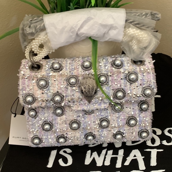 Kurt Geiger London Mini Kensington Tweed Convertible Shoulder Bag - Picture 6 of 17